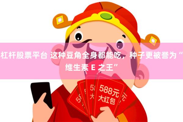 杠杆股票平台 这种豆角全身都能吃，种子更被誉为“维生素 E 之王”