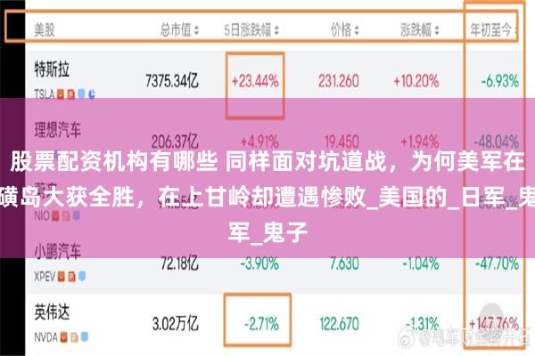 股票配资机构有哪些 同样面对坑道战，为何美军在硫磺岛大获全胜，在上甘岭却遭遇惨败_美国的_日军_鬼子
