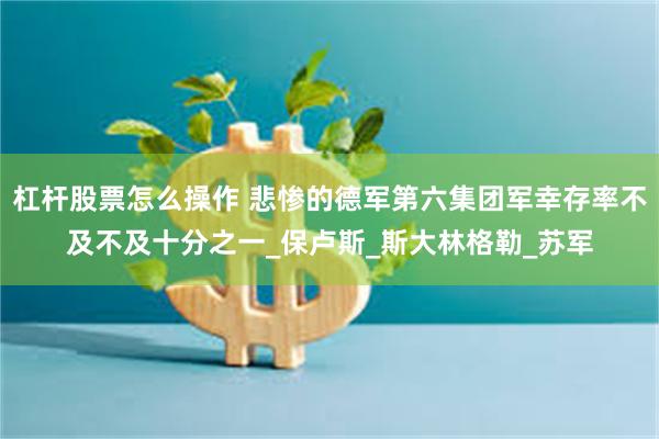 杠杆股票怎么操作 悲惨的德军第六集团军幸存率不及不及十分之一_保卢斯_斯大林格勒_苏军