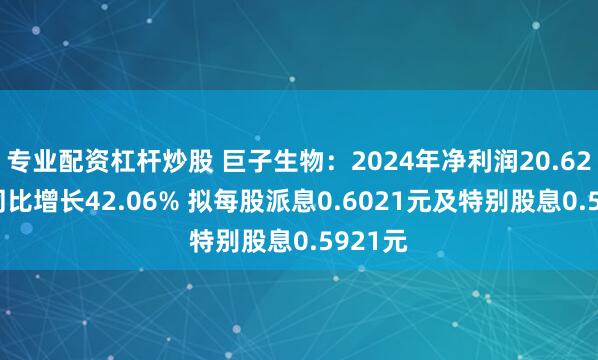 专业配资杠杆炒股 巨子生物：2024年净利润20.62亿元 同比增长42.06% 拟每股派息0.6021元及特别股息0.5921元