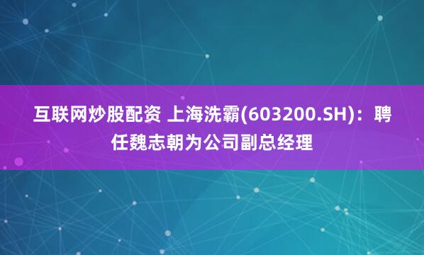 互联网炒股配资 上海洗霸(603200.SH)：聘任魏志朝为公司副总经理