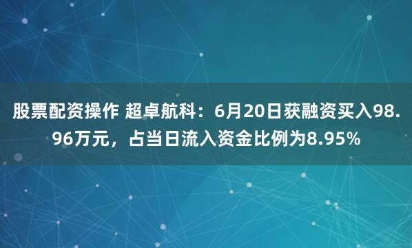 股票配资操作 超卓航科：6月20日获融资买入98.96万元，占当日流入资金比例为8.95%